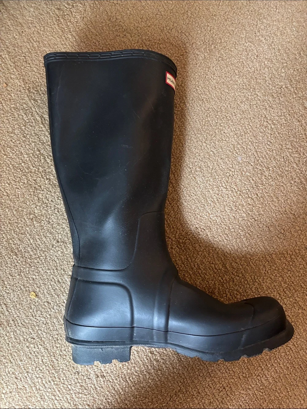 Hunter Matte Men’s Black Tall Rubber Boots with Side Buckle